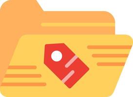 File folder icon with a red tag vector