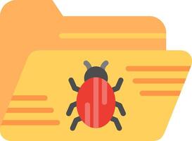 A red bug is sitting on top of a folder vector