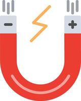 Magnet icon with a magnet and a lightning bolt vector