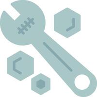 A wrench and hexagon are next to each other vector