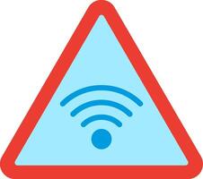 A warning sign with a wifi symbol on it vector