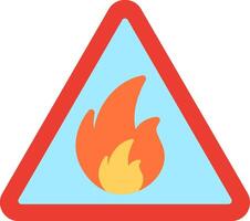 A warning sign with a fire in it vector