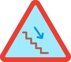 A sign with stairs going down and an arrow pointing up vector