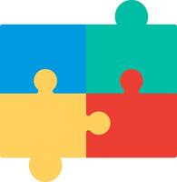 A puzzle piece with four pieces vector