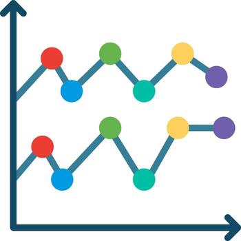 A graph showing the growth of a business vector