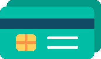 A credit card icon with a green background vector