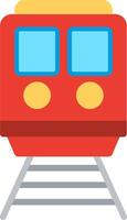 A red train with two windows on the side vector