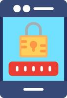 A phone with a padlock on it vector
