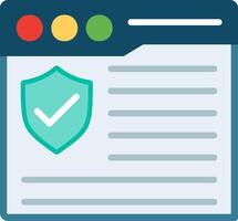 A shield icon with a check mark on a page vector