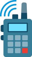 A radio with a blue button and a blue icon vector