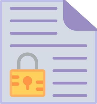 A padlock on a document with a paper vector