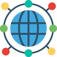 The globe is surrounded by colorful dots vector