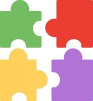 Four pieces of puzzle pieces are shown in different colors vector