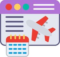 Airline booking calendar icon vector