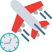 An airplane flying over a clock vector