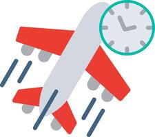 A plane flying over a clock vector