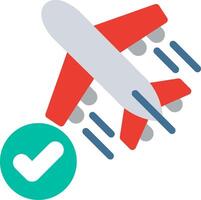 A plane flying over a check mark vector