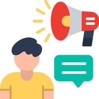 Man with megaphone and chat bubble vector