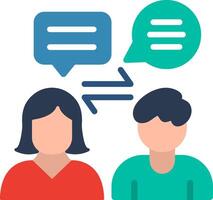 Two people talking with speech bubbles vector