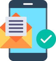 Email notification on mobile phone vector