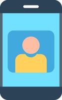 A person is on the screen of a phone vector