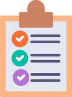 A clipboard with check marks and a pen vector