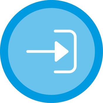 un azul botón con un flecha señalando a el izquierda vector