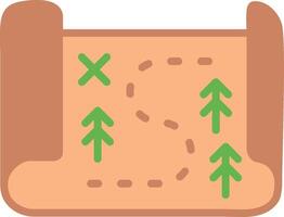 A map with a trail of arrows and trees vector