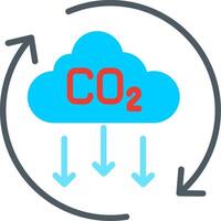 A cloud with co2 and arrows pointing to it vector