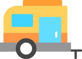 An rv trailer is shown on a white background vector