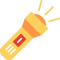 A yellow flashlight with a red light vector