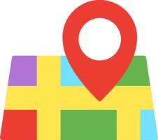 A map with a pin pointing to a location vector