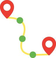 A map with a red and green pin pointing to a location vector