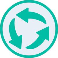 A circular icon with arrows pointing in different directions vector