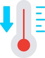 A thermometer with an arrow pointing down and an arrow pointing up vector