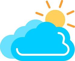 A cloud with a sun behind it vector
