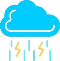 A cloud with lightning and rain vector
