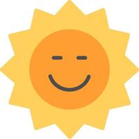 Sun smiley icon vector