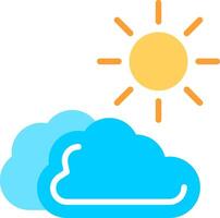 A blue cloud with a sun behind it vector