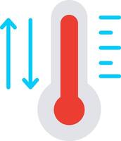 A thermometer with arrows pointing up and down vector