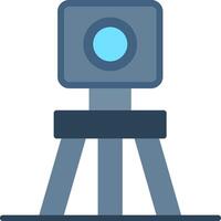 A camera on a tripod icon vector