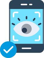 Mobile phone with eye icon vector