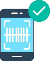 Mobile phone with sound check icon vector