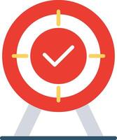 A red target with a tick on it vector