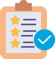 A clipboard with five stars and a tick vector