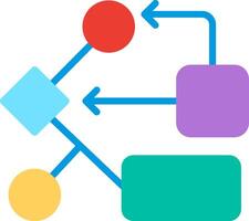 A diagram of a flow chart with arrows pointing to different directions vector