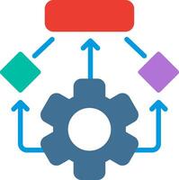 A gear with arrows pointing to it vector