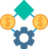A gear and money symbol with a dollar sign vector