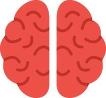 Two red human brains on a white background vector