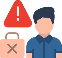 A man with a red warning sign and a suitcase vector